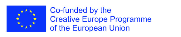Alt text: EU flag with text "Co-funded by the Creative Europe Programme of the European Union."