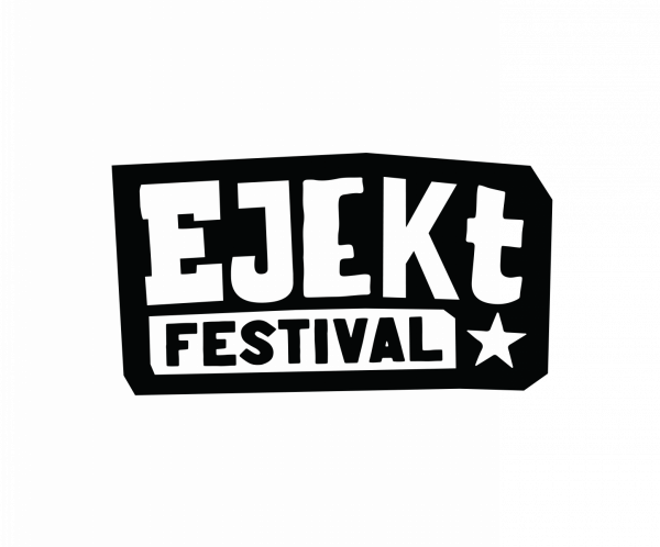 Ejekt Festival logo with bold block letters and a star on the lower right side