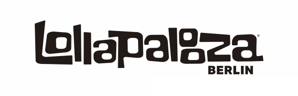 Lollapalooza Berlin logo with stylized text in black on a transparent background