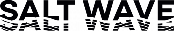 Salt Wave text logo with wave lines incorporated into the bottom half of the letters