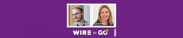 Portrait photos of Jannick Friis Christensen and Dr. Teresa Moore with their names and organizations on a purple background with 